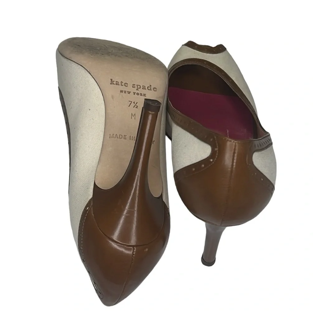 Kate Spade Canvas Leather Heel